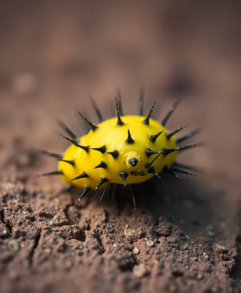 yellow caterpillar with black