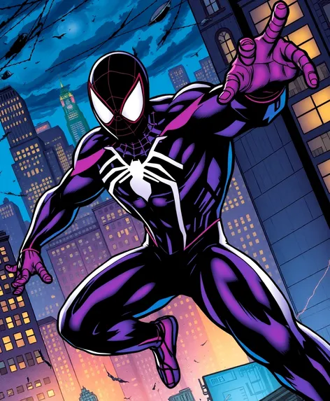 black and purple spider