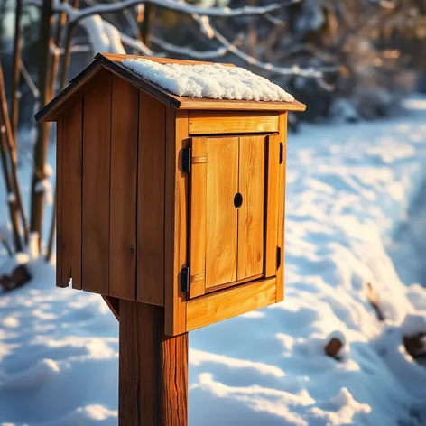 wooden mailbox