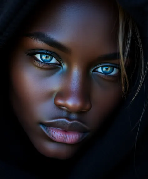 black model blue eyes