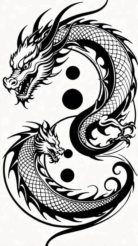 yin yang dragon tattoo