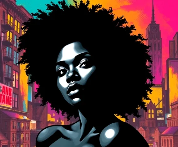 afro silhouette woman