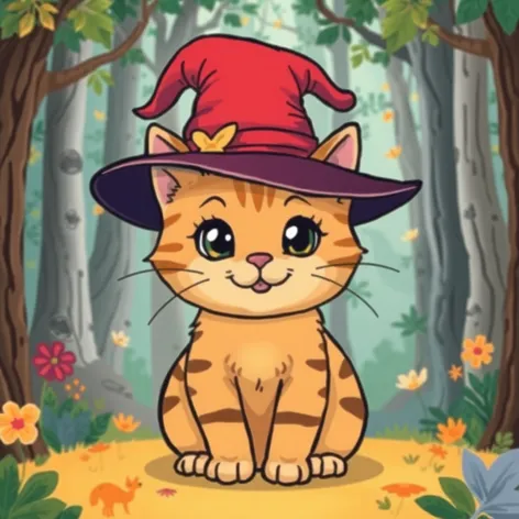 cute cat with witch