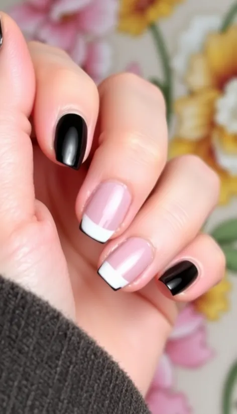 french tips black