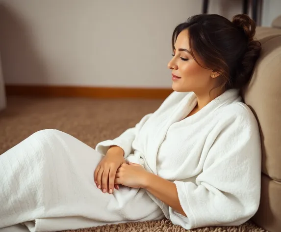 woman in bathrobe