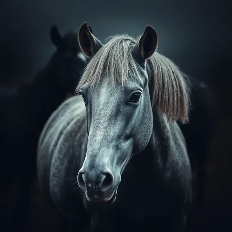 grayish horses