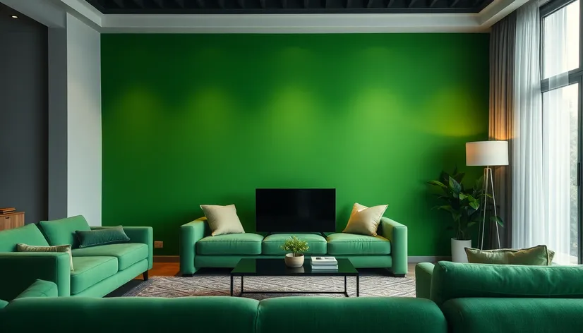 green accent wall