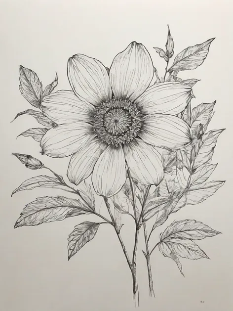 flower line drawing