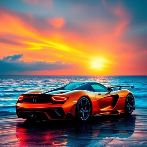 supercar ocean view wallpaper