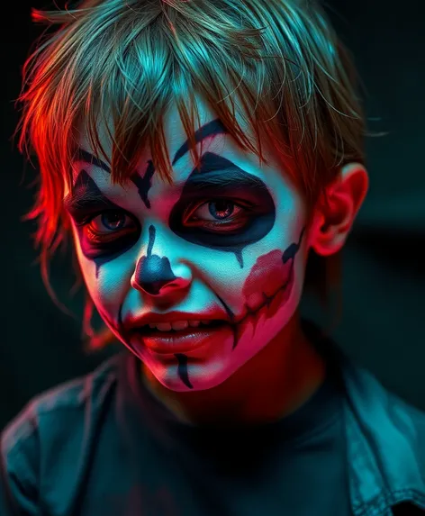 halloween zombie makekup kid