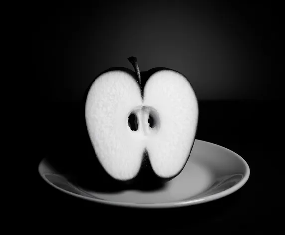 black and white apple