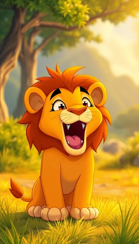 lion cartoon roaring