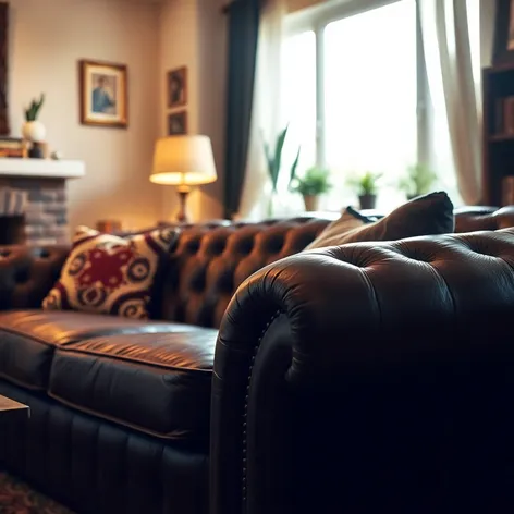 dark brown leather couch