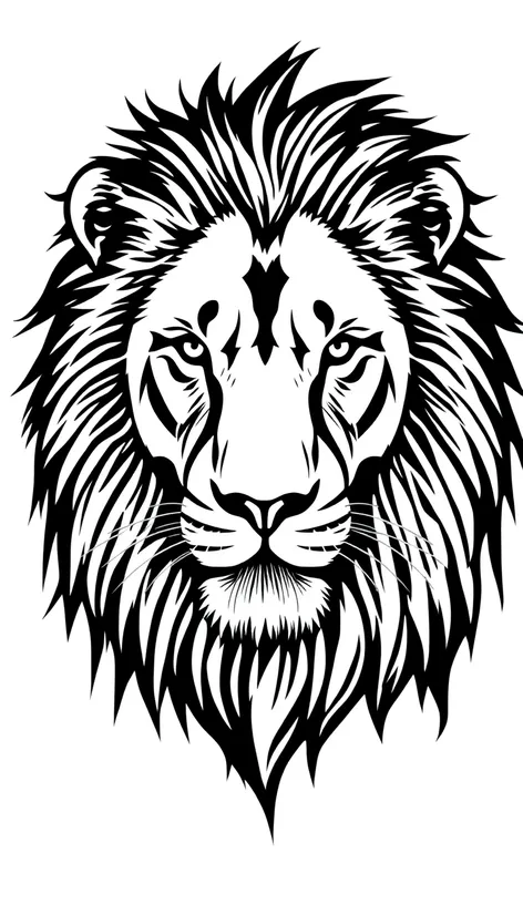 lion black and white