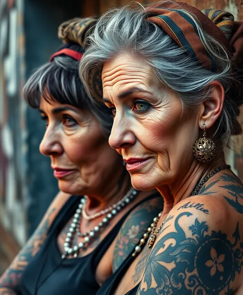 old women with tattoos