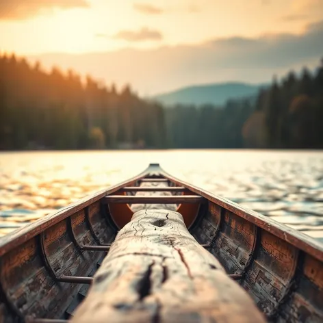 wooden canoe