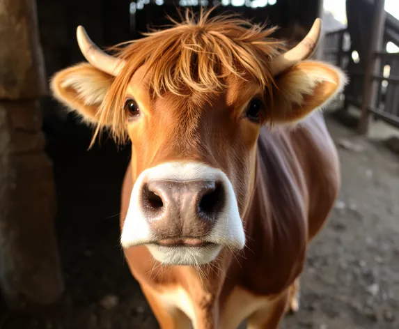 cow with hair in