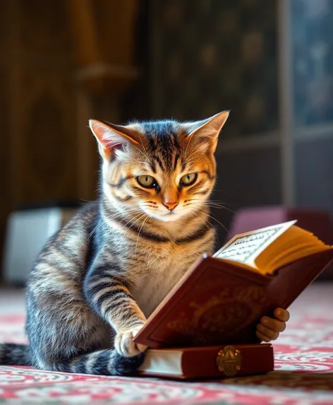 cat reading quran