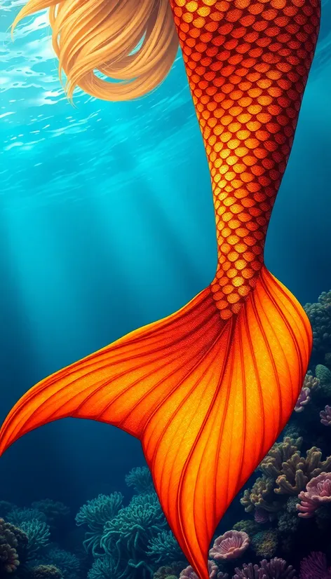 orange mermaid tails picture