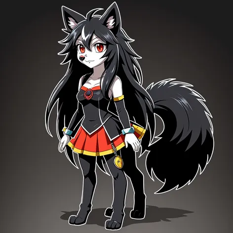 tall long-haired goth furry