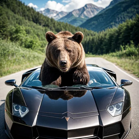 bear in the lamborgini