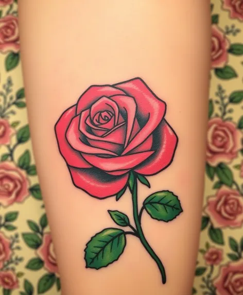 flash rose tattoo