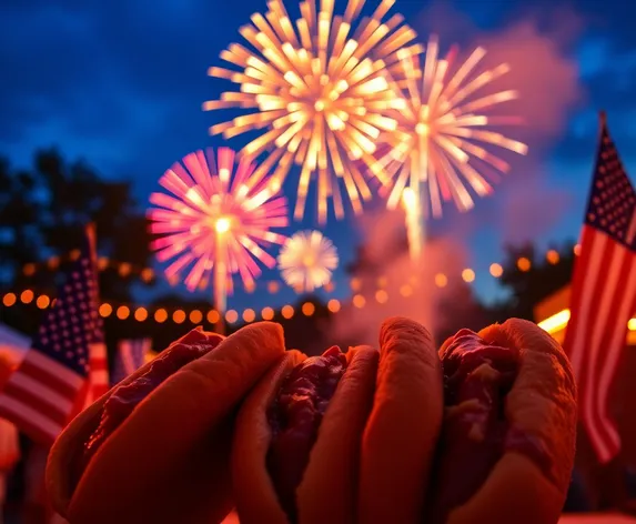 hot dogs firework salute