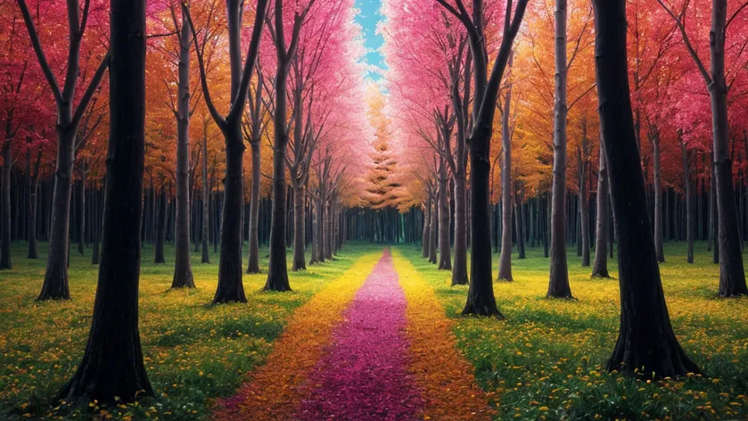 Lifelike candy forest with