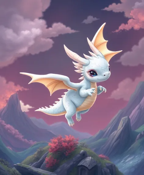 cute white dragon