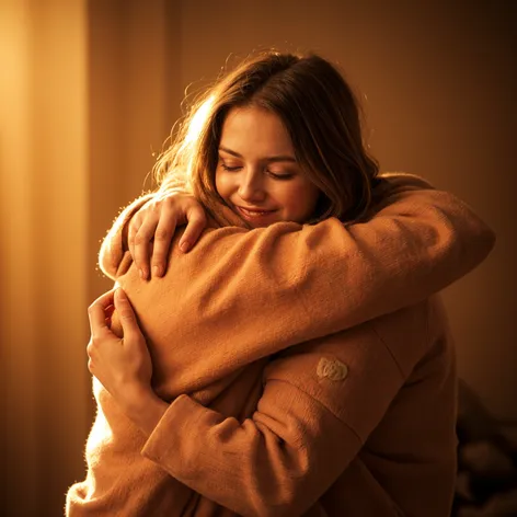 Two people hugging each