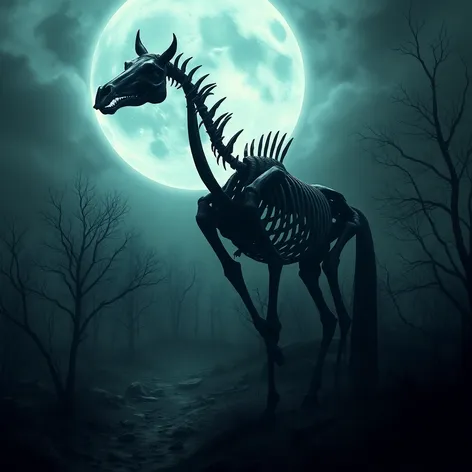 black skeletal horse