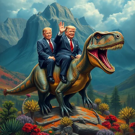 presidents riding dinosaurs