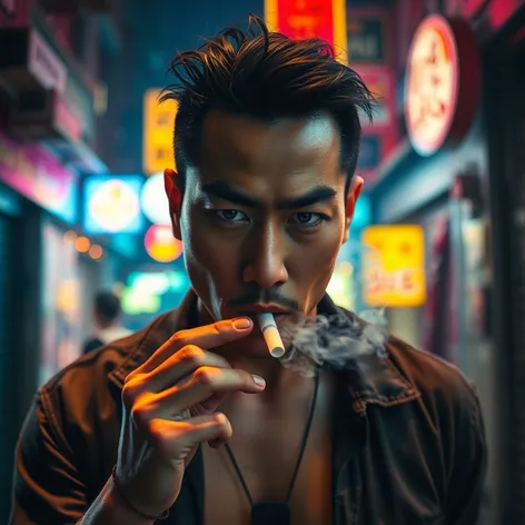 smoking asian dude hot