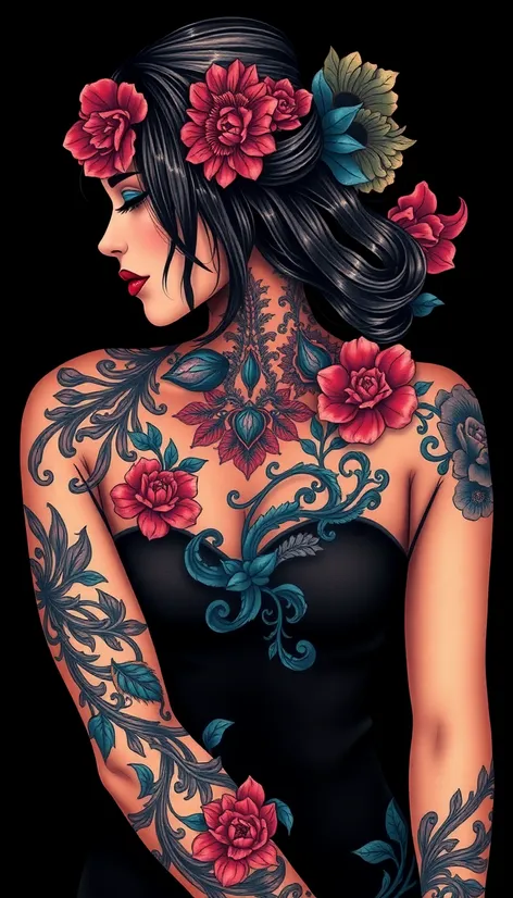 womens black tattoos