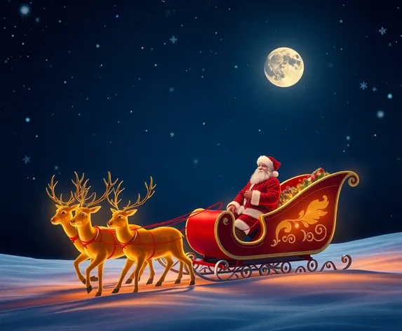 santa sleigh with reindeer