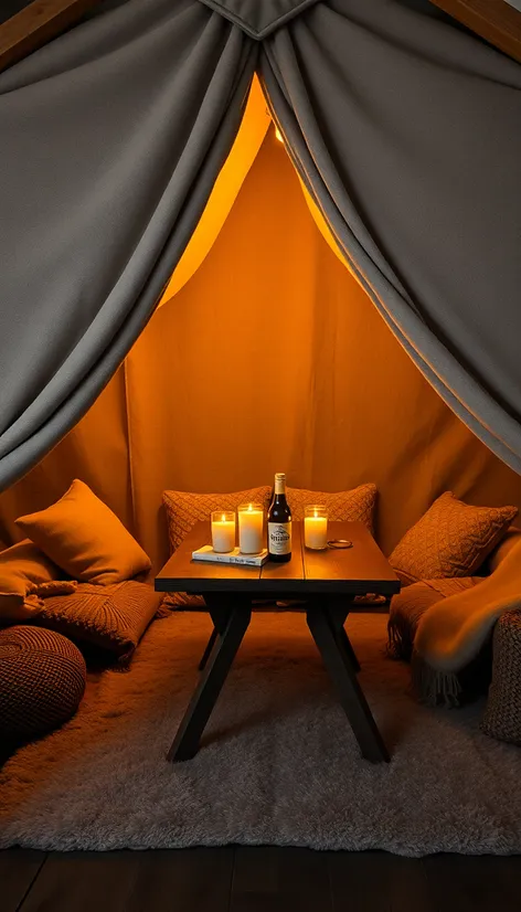 blanket fort with table