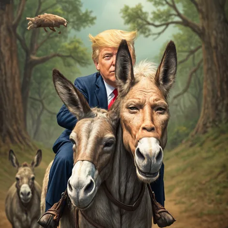 Donald Trump riding a