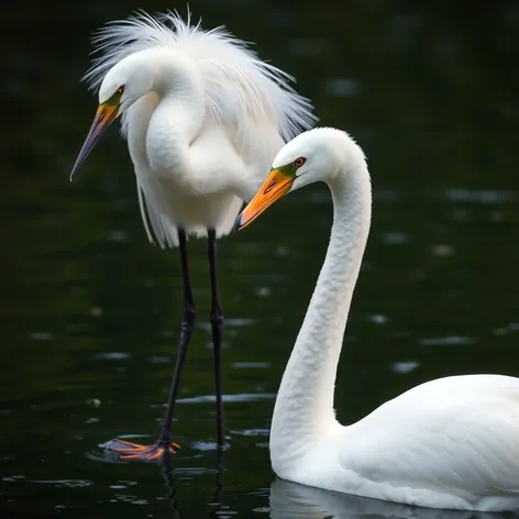 egret vs swan images