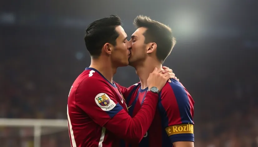 ronaldo and messi kiss