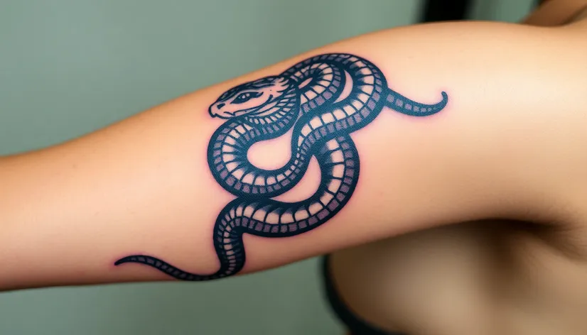 snake tattoo lower arm