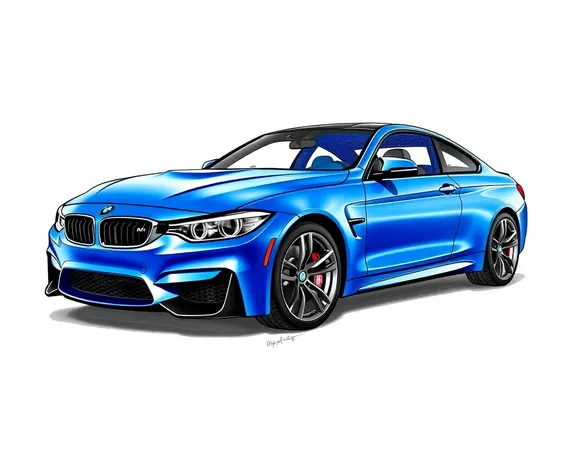 bmw m4 sketch blue