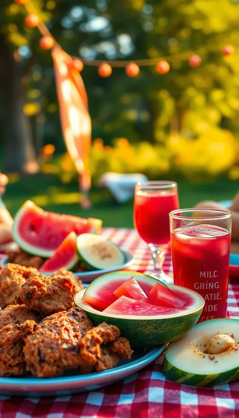 fried chicken watermelon and