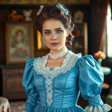 light blue victorian dress