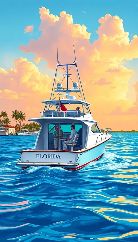 charter boat florida illustration