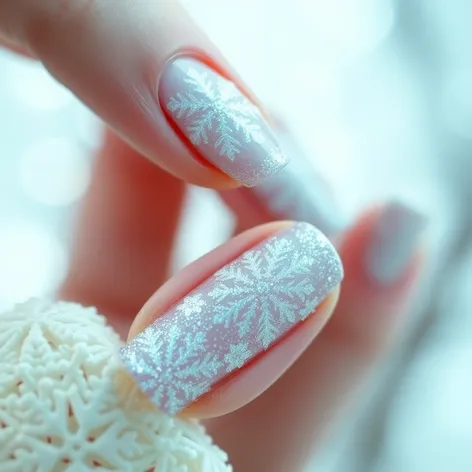 snowflake nail design