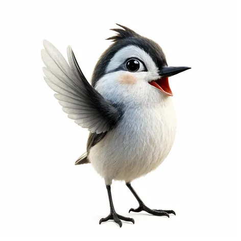 pixar animated chickadee waving