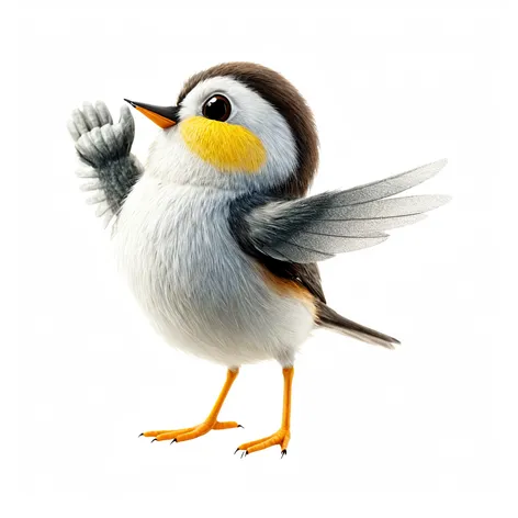 pixar animated chickadee waving