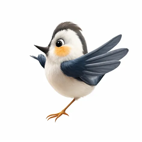 pixar animated chickadee waving