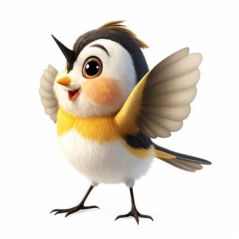 pixar animated chickadee waving