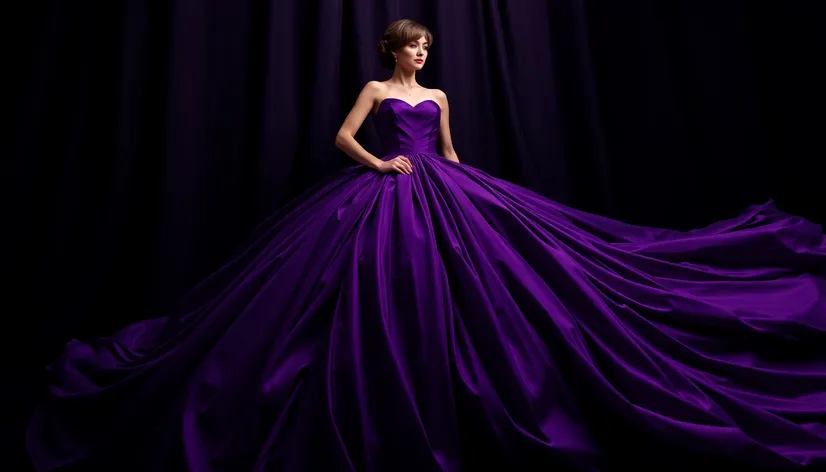 woman purple ball gown